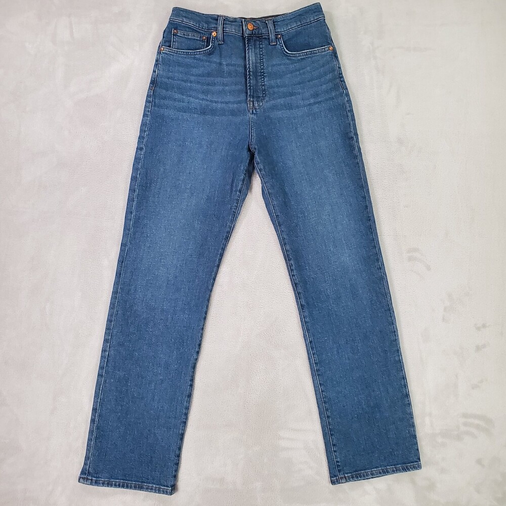 Madewell Perfect Vintage Straight Jeans Women 28x29 Blue High Rise Stretch Denim